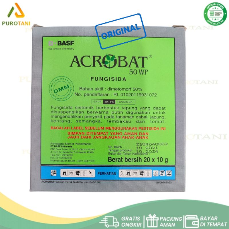 Fungisida Basf ACROBAT 50WP 10 Gram Bahan Aktif Dimetomorf