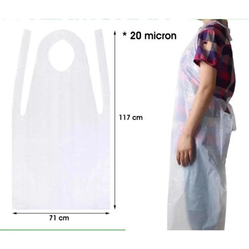 Celemek apron LDPE plastik disposable