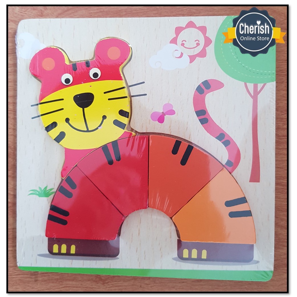 Mainan Kayu Timbul Seri Aneka Hewan - Puzzle Kayu Anak - PK-003