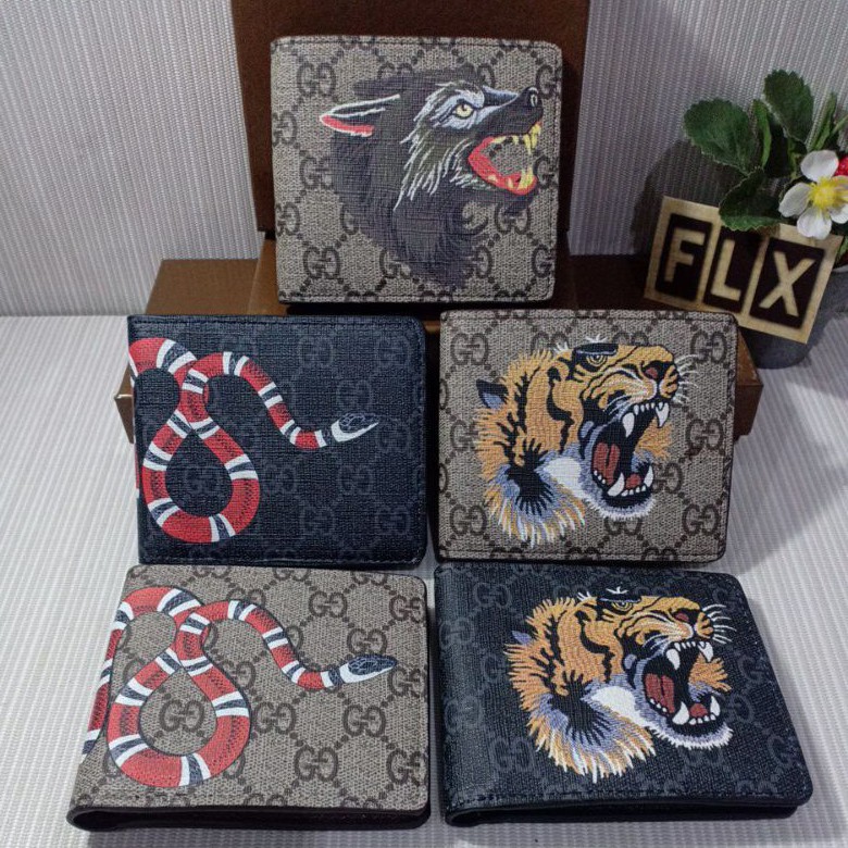 Dompet lipat pria print snake tiger