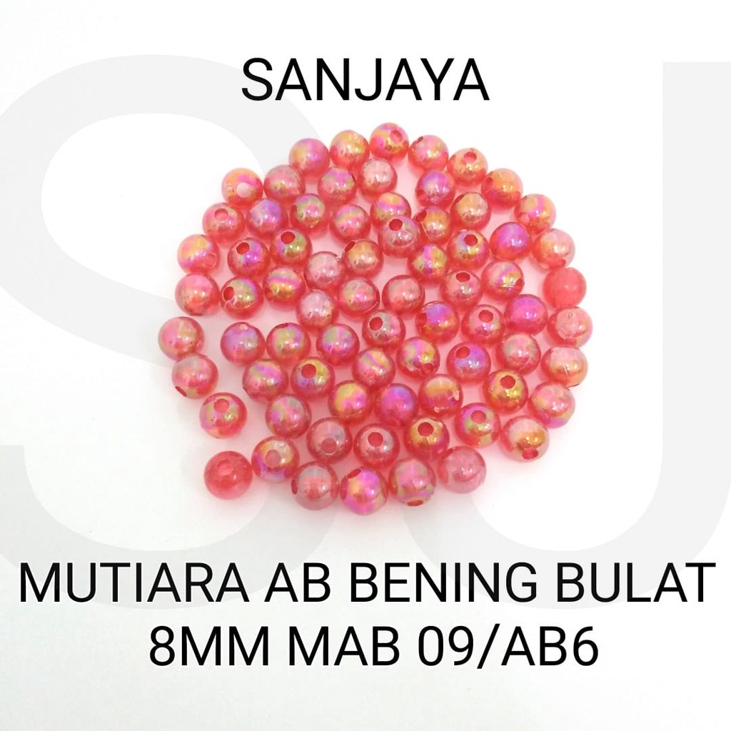 MOTE BENING / MANIK BENING TRANSPARAN / MANIK BULAT / MOTE BULAT / MANIK BENING BULAT / MUTIARA AB BENING BULAT 8MM