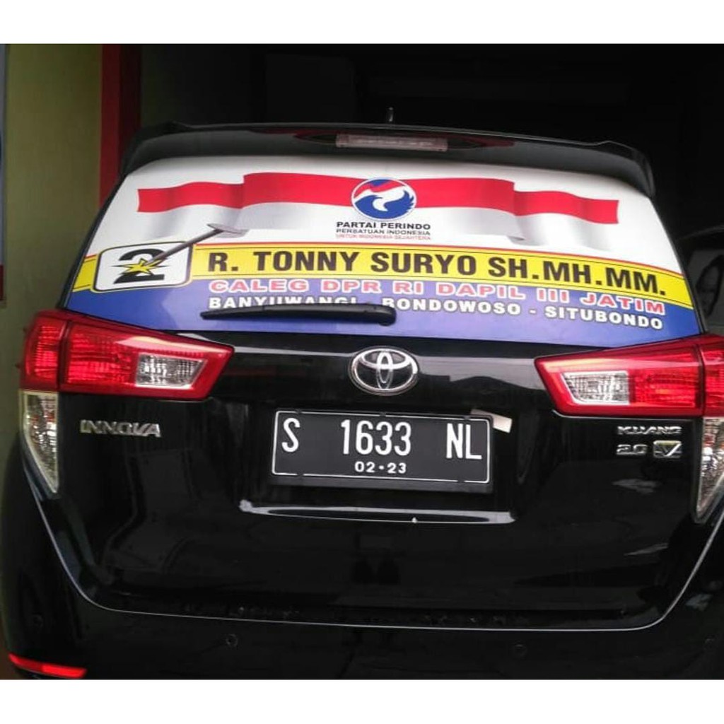 Jasa Branding Mobil Kaca Belakang Oneway Digital Printing Surabaya
