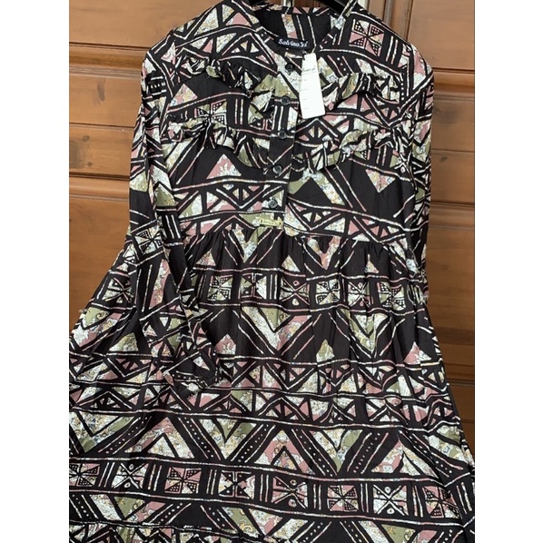 SALVINA YS GAMIS MIDI DRESS RAYON MOTIF PREMIUM ORIGINAL 10000%