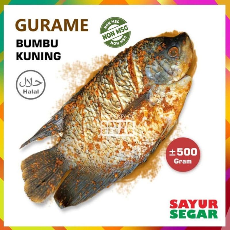 

ikan gurame 1 ekor +_500 gram bumbu kuning marinasi dadakan siap goreng