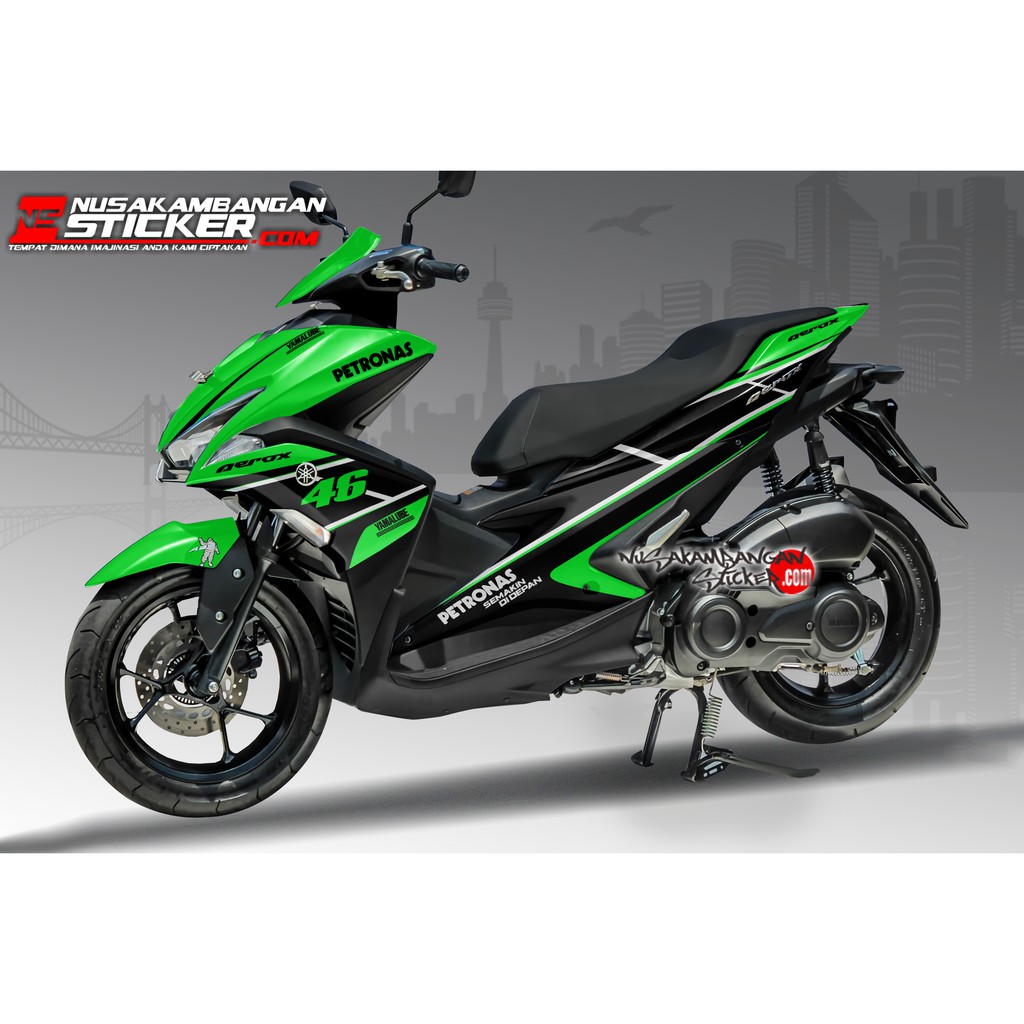 Decal Stiker Motor Yamaha Aerox Full Body Petronas Hijau Racing Team Sticker Custom Variasi Motif Ka