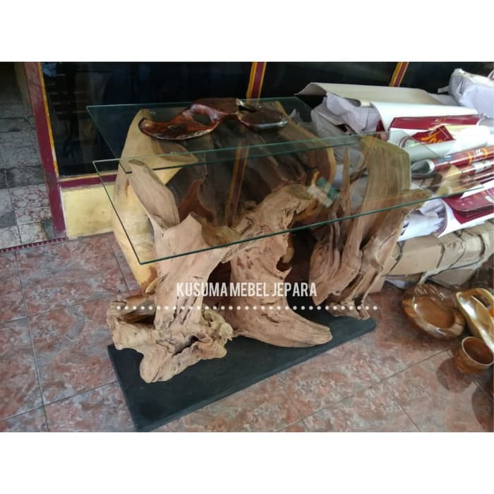 Meja Konsul/Nakas Kayu Jati Erosi (Panjang 115cm, Tinggi 75cm)
