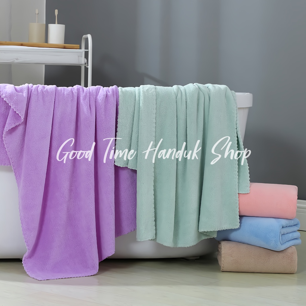 Handuk Mandi Dewasa Microfiber Bulu Polos 35x75cm / 70x140cm Handuk Muka Quick Dry Towel Serap Air