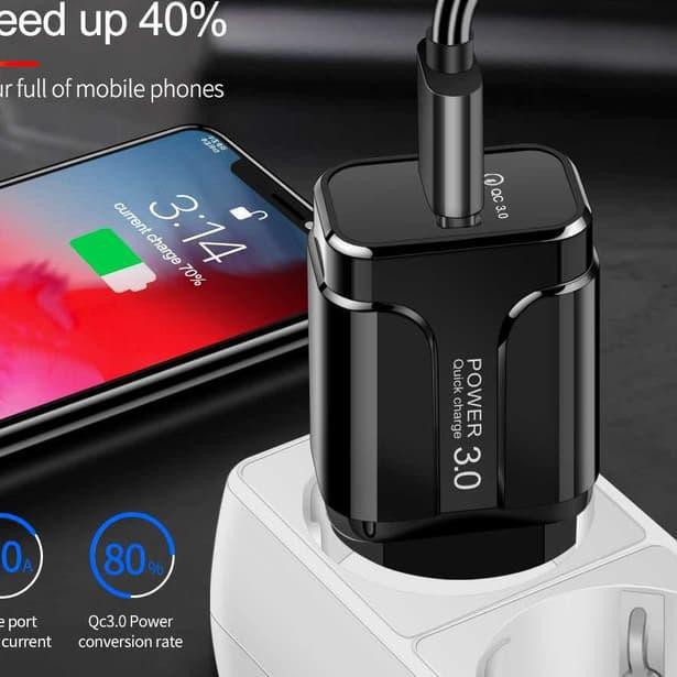 Charger quick Charging qualcoom Port  3.0 3A 3 amper Batok Cas 18W SLS-002 Grab Medan