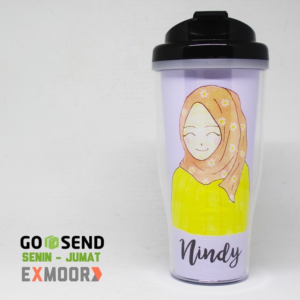 Tumbler Kado Ulang Tahun Doodle Wanita Casual