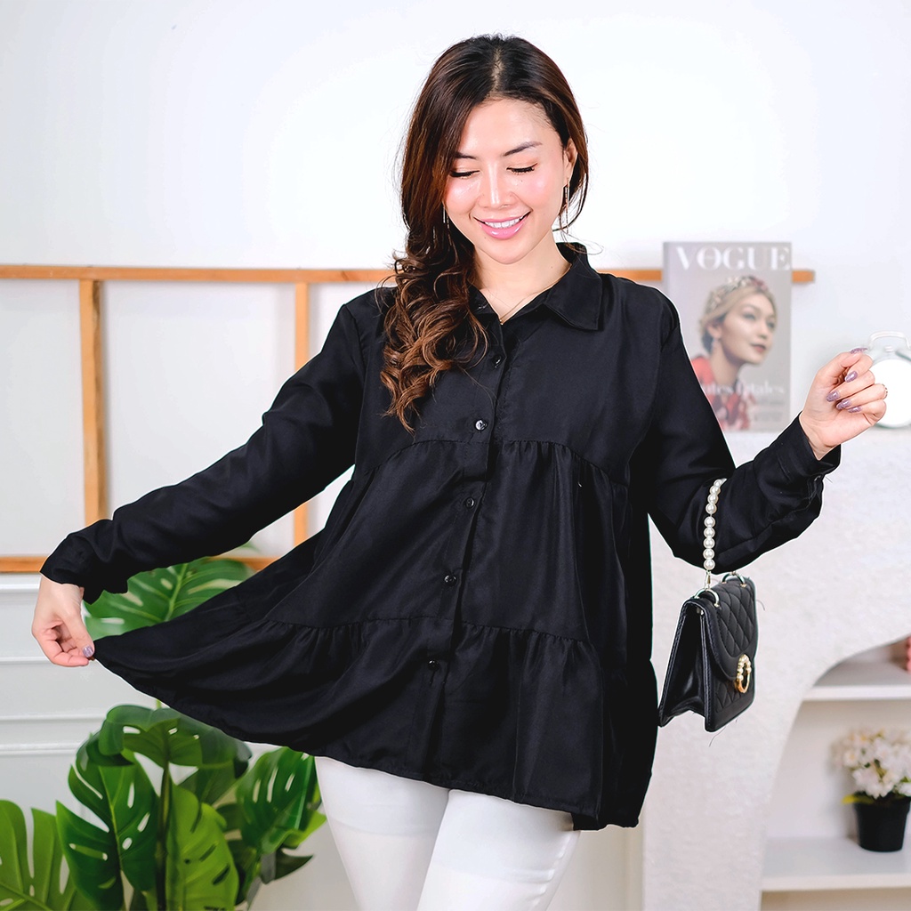 Tq88indonesia Baju Blouse Wanita Kekinian  / Dita Blouse / Blus / Baju Atasan Wanita Terbaru / Blouse Polos