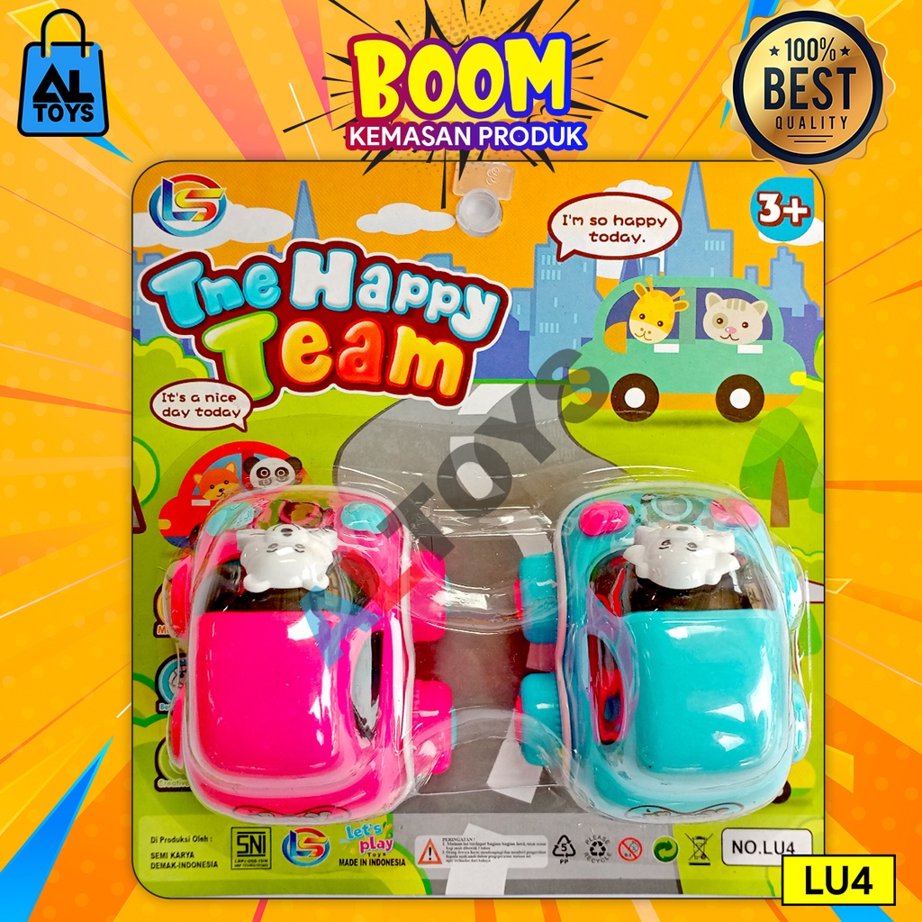 Mainan Anak Mobil Kartoon Set Lucu The Happy Team LU04