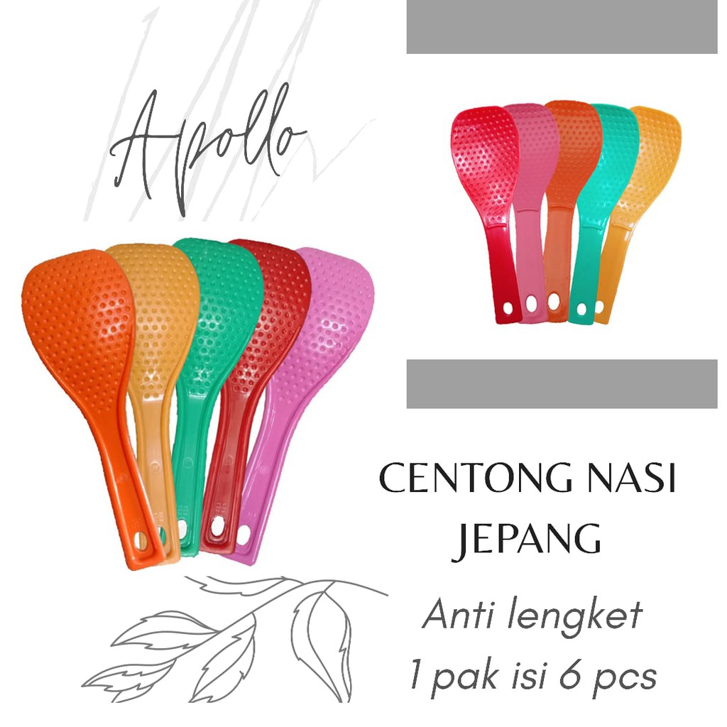 Centong Nasi Anti Lengket Isi 6 Pcs Sendok Nasi Souvenir Warna Warni