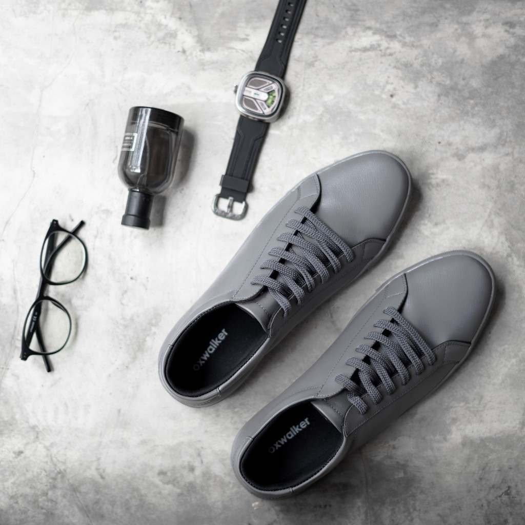 Senna Grey | Sneakers Abu-abu Casual Sepatu Sneaker Jalan Polos Ori Pria Cowok Men | FORIND x Lvnatica