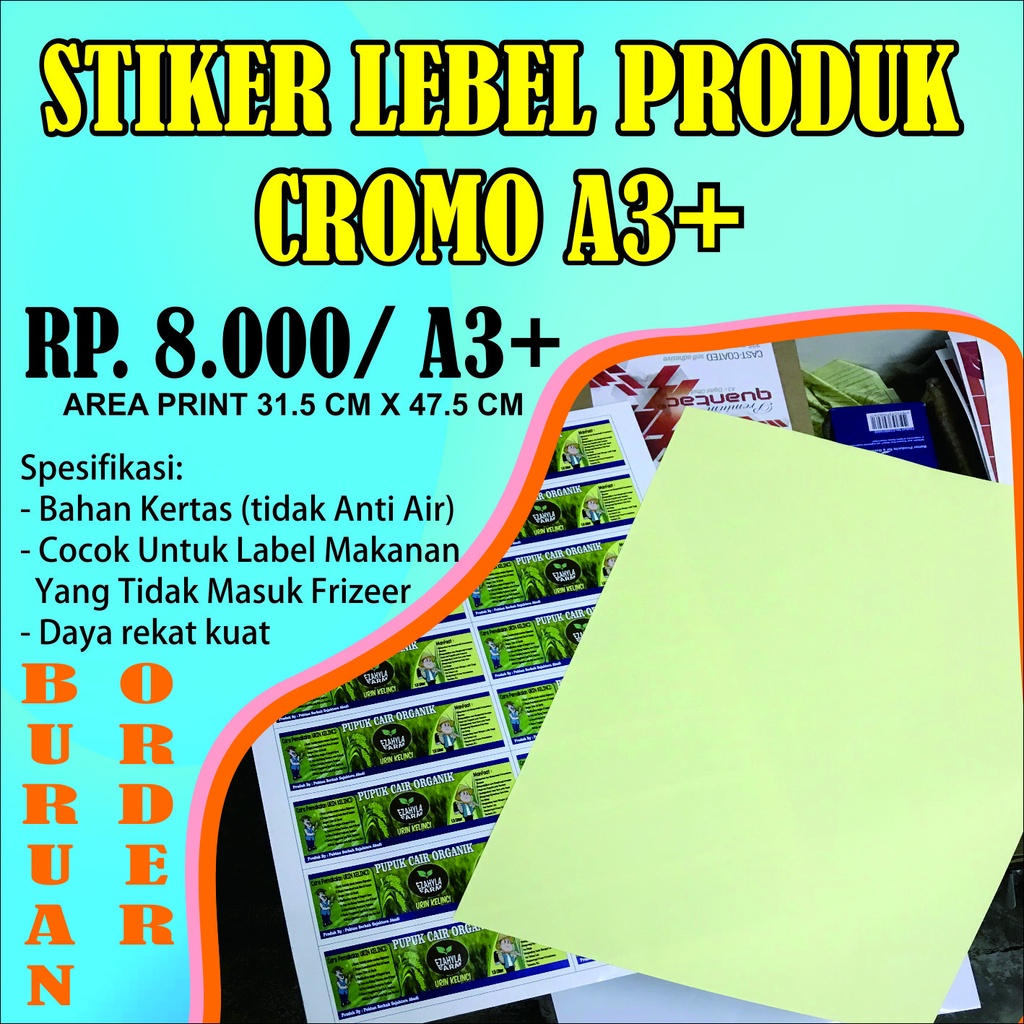 

[CUSTOM] STIKER LABEL PRODUK A3+ BAHAN CROMO