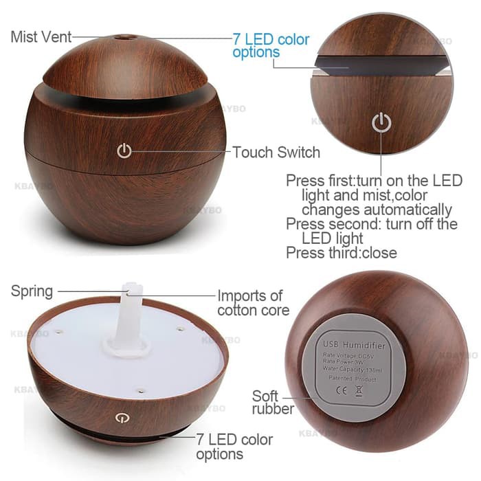 Humidifier Wood Diffuser Aromaterapi Essential Oil