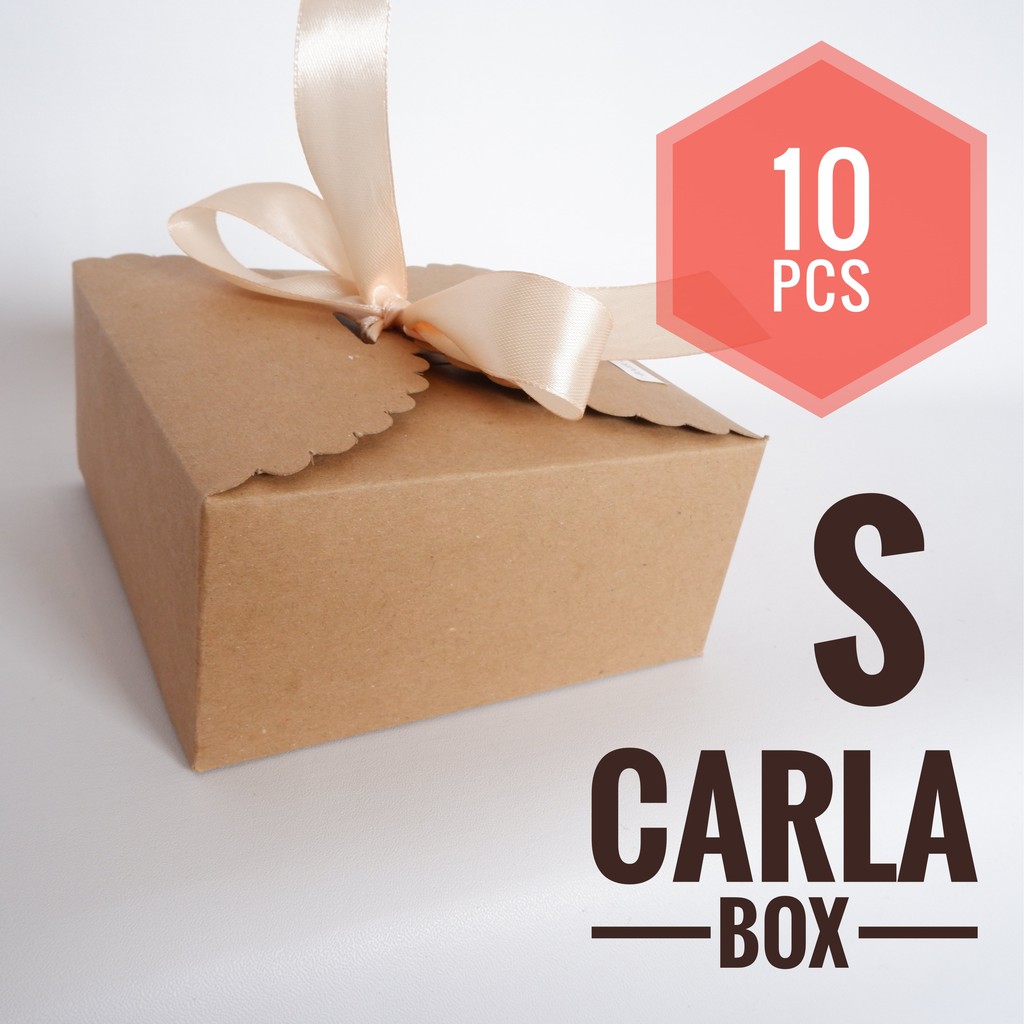 

[HARGA10 PCS] CARLA BOX KRAFT / hampers box / toples box / box (Kraft 280gr, 12 x 12 x 5.5 cm)