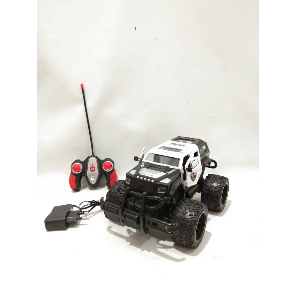 mainan mobil remote control - rc jeep police buka pintu - 1988Y