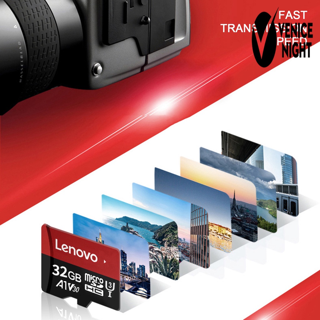 (SC) Lenovo 16GB 32GB 64GB Memory Card U3 High Speed Portable SD Card TF Flash Penyimpanan