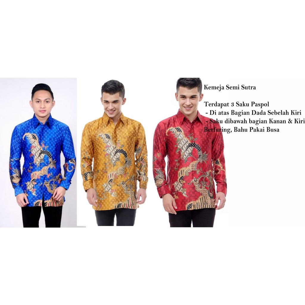 Kemeja Batik Semi Sutra Pria | Hem Batik Semi Sutra Pria | Kemeja Batik | SS0008