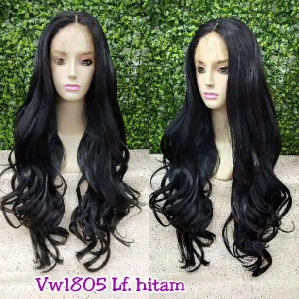 wig lace rambut palsu keriting panjang