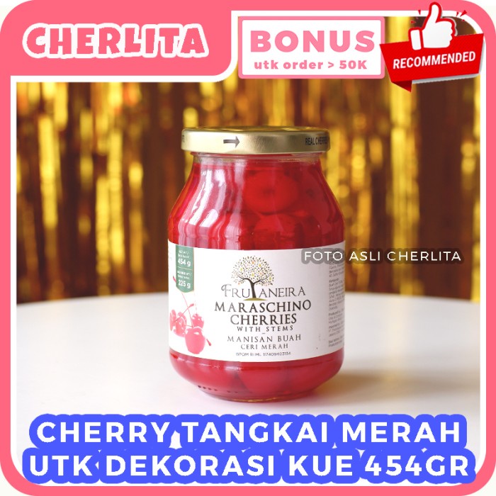 Jual Buah Ceri Tangkai Merah Frutaneira Maraschino Red Cherries 454 ...