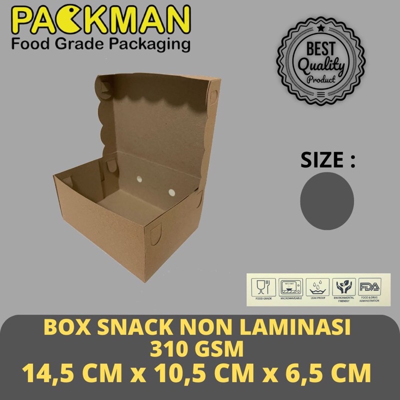 

BOX SNACK KRAFT R3 / DUS KUE 14,5x10,5 / KOTAK CAKE 310gsm NON PE