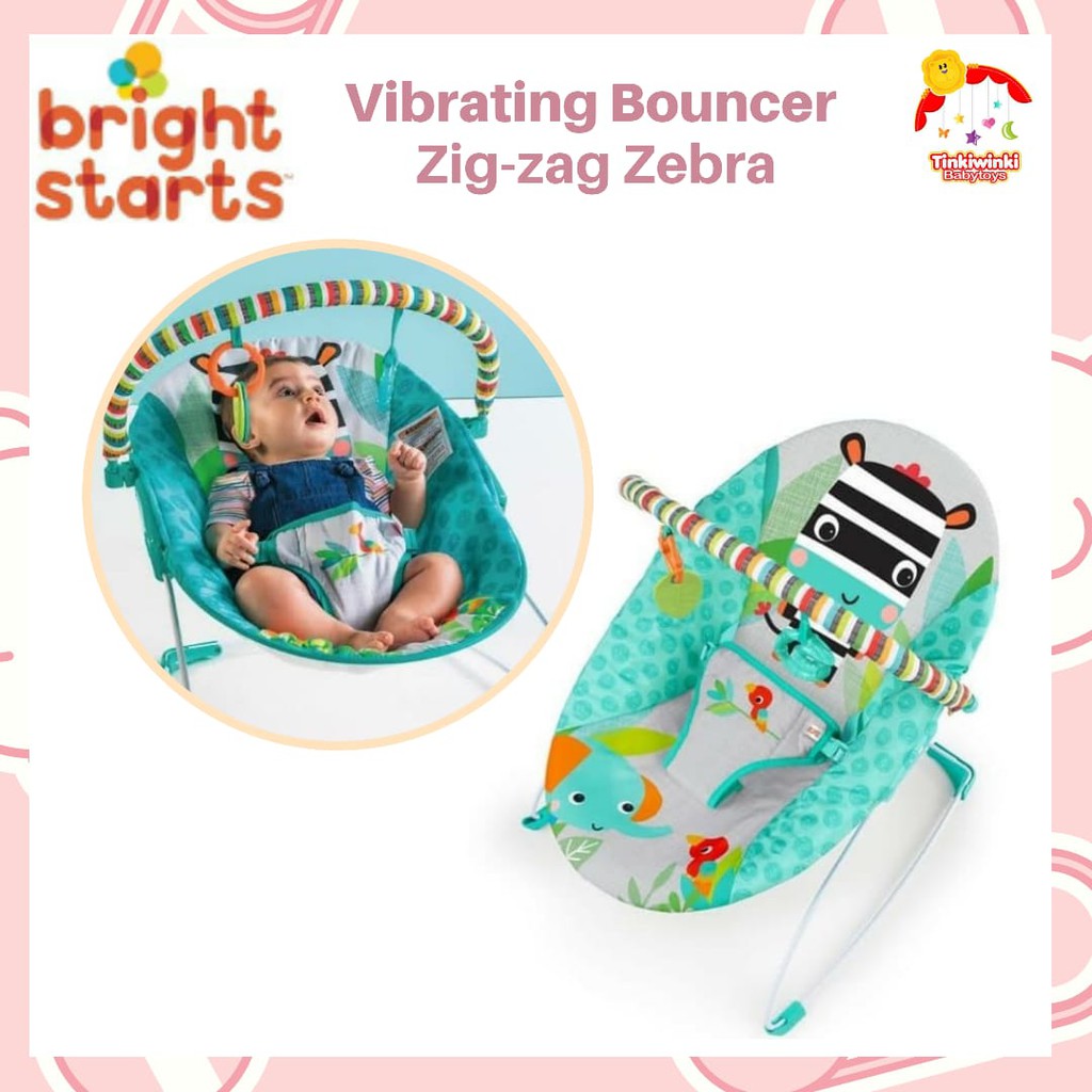 Bright Starts Vibrating Bouncer - zig-zag zebra