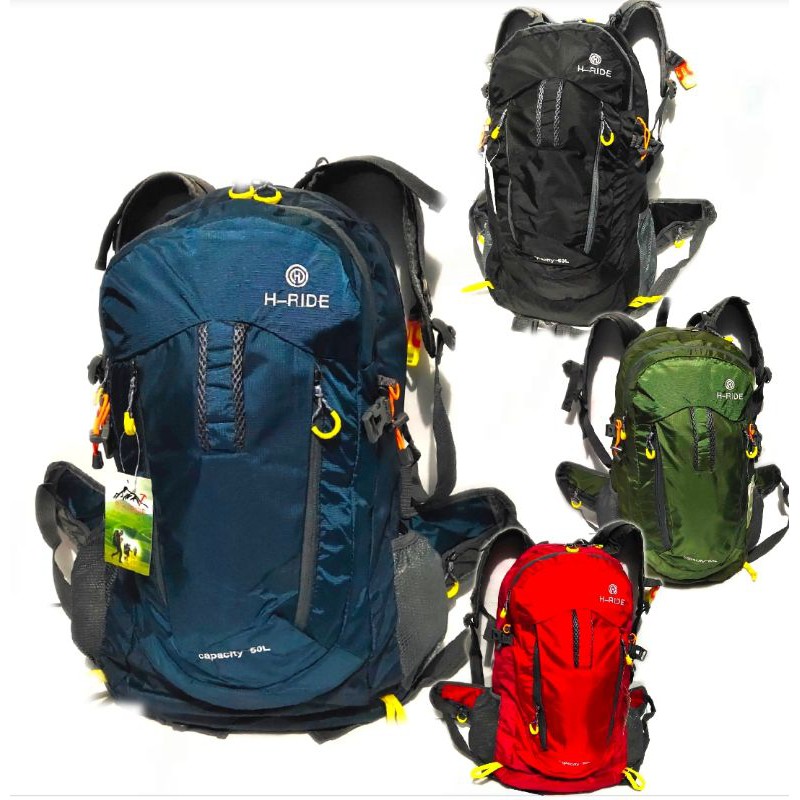 Tas carrier 50L outdoor h-ride tas gunung hiking camping travelling