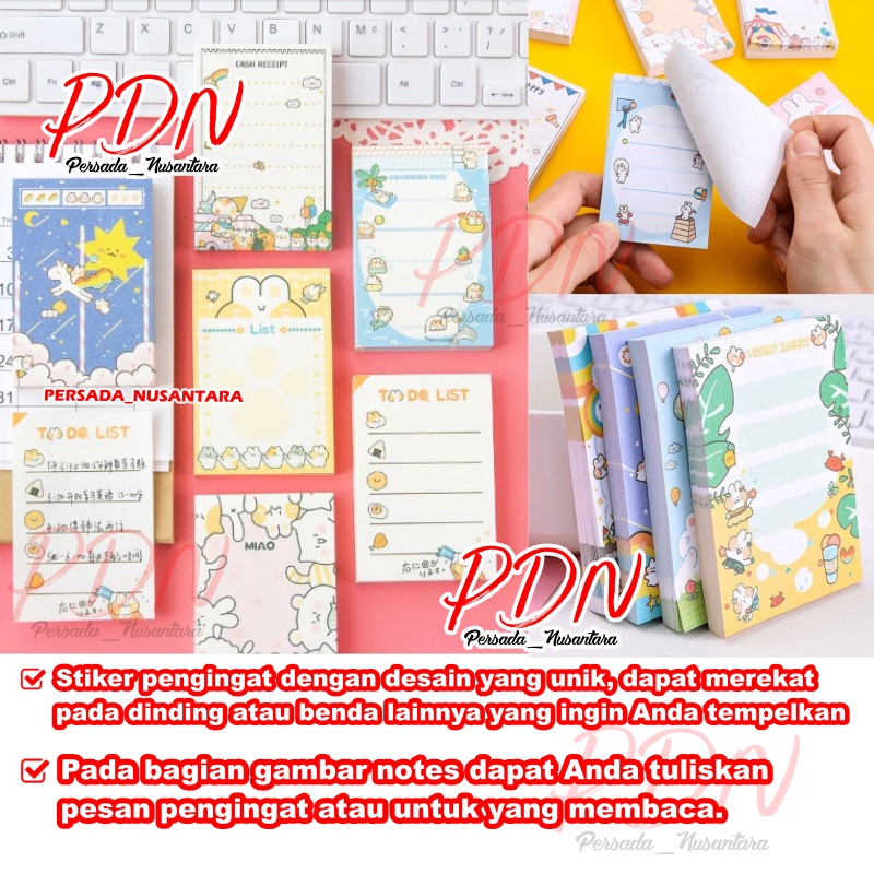 STICKY NOTE NOTES AESTHETIC TO DO LIST MEMO PAD RABBIT STICKY STIKY STIKI STIK NOTE NOTES LUCU KERTAS MEMO PAPER TEMPEL CATATAN KERTAS MOTIF PASTEL MEMOPAD NOTEPAD NOTE NOTES KOREA PERLENGKAPAN TULIS MENULIS AESTHETIC KARAKTER LUCU PN83