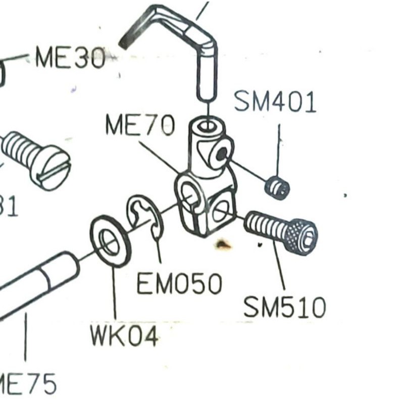 SM510 Asli Siruba Baut Tahanan Jarum Looper Mesin Kam Siruba F007