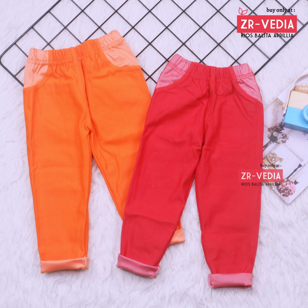 KANTONG JEANS Legging uk Bayi 6-18 Bulan /  Leging Bayi Polos Murah Bawahan Celana Panjang Tebal