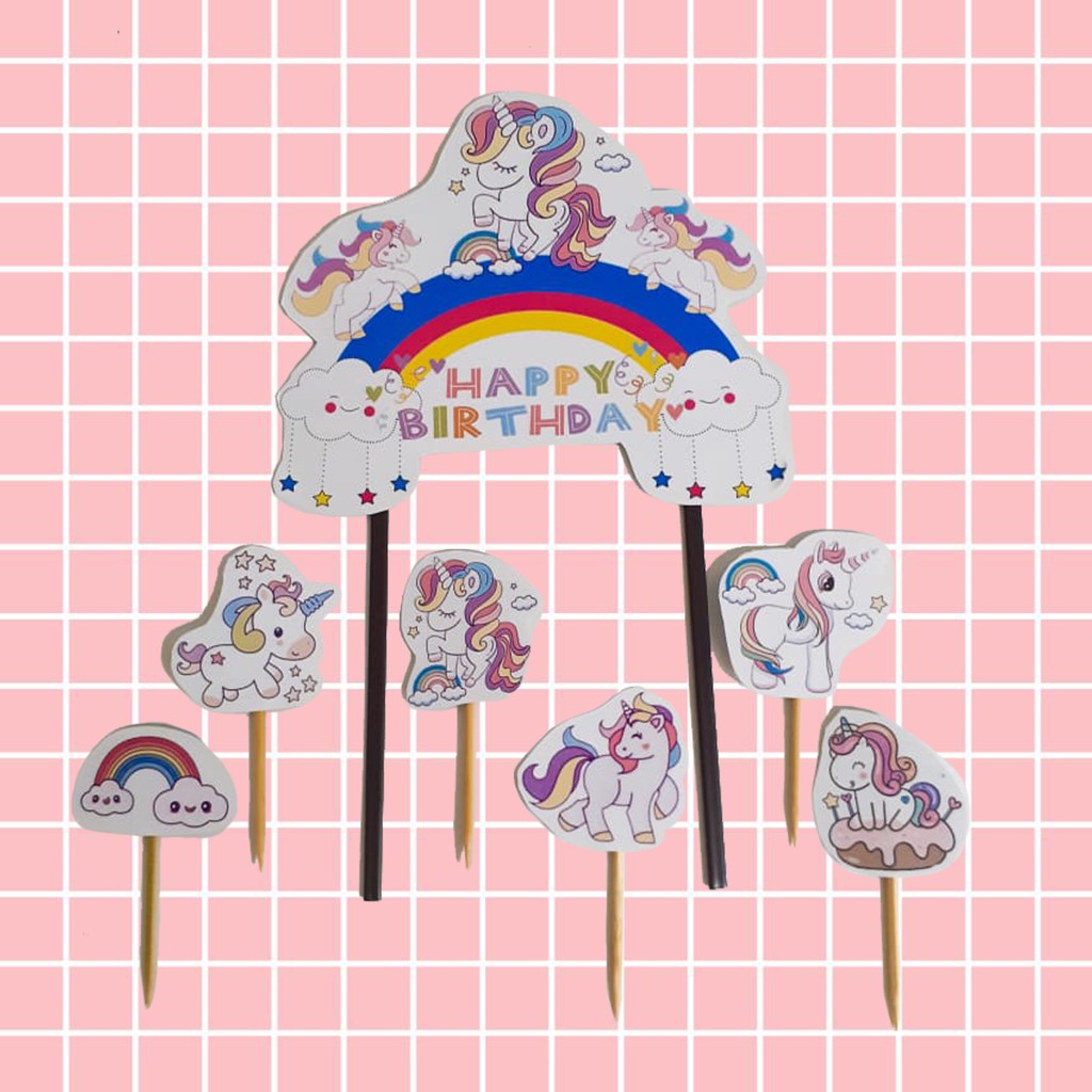 Cake Topper UNICORN / Topper Kue UNICORN / Hiasan Kue UNICORN / UNICORN