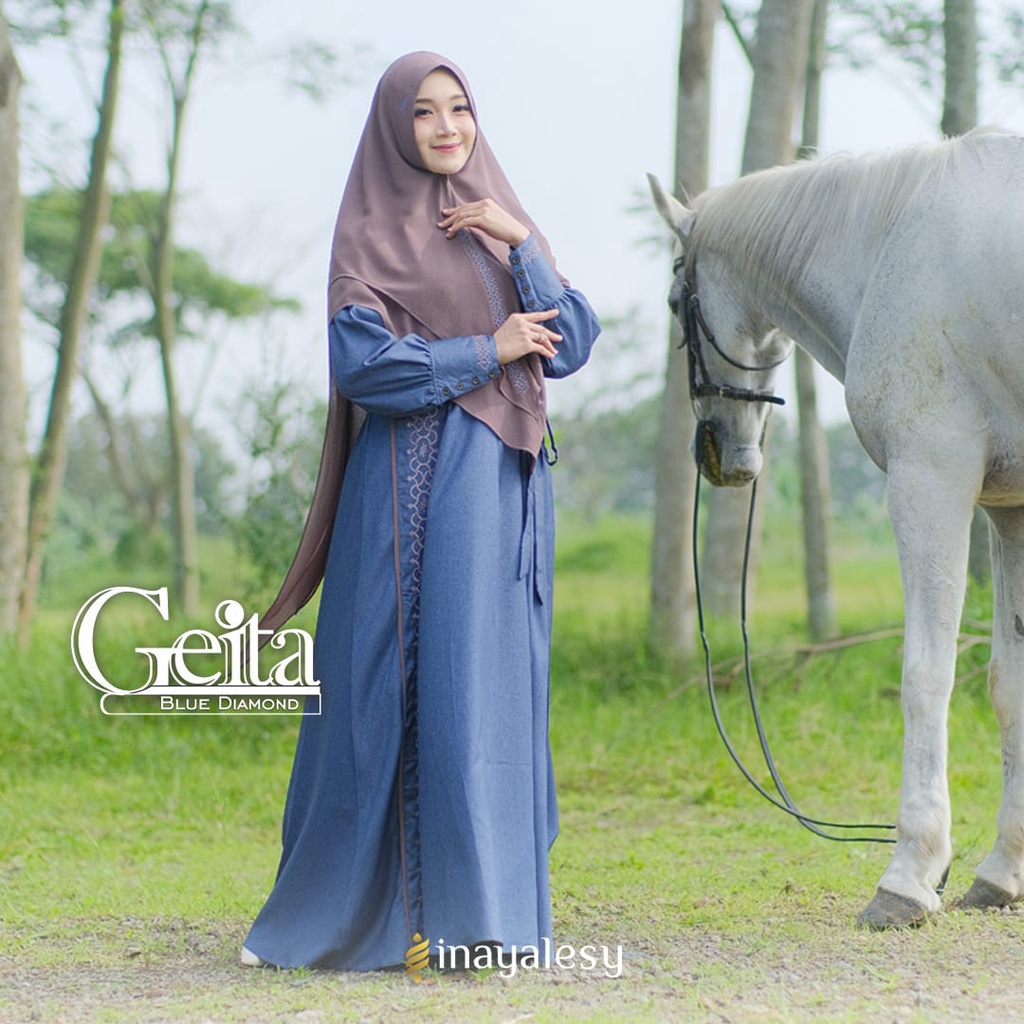 READY BEST SELLER GAMIS INAYA GEITA SET HIJAB SET SYARI - GAMIS SYARI POLOS