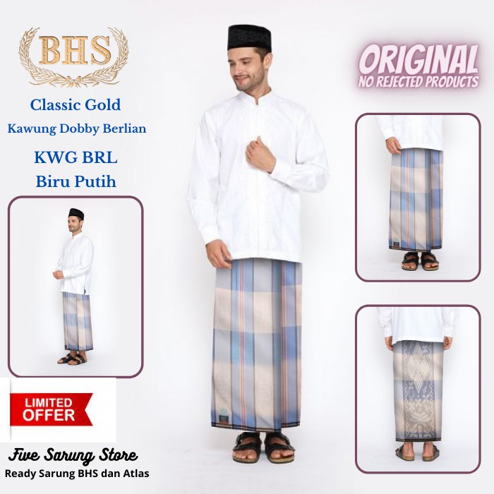 Sarung BHS Original / BHS Classic Gold Motif Kawung Dobby Berlian / Sarung BHS Klasik Motif KWG BRL