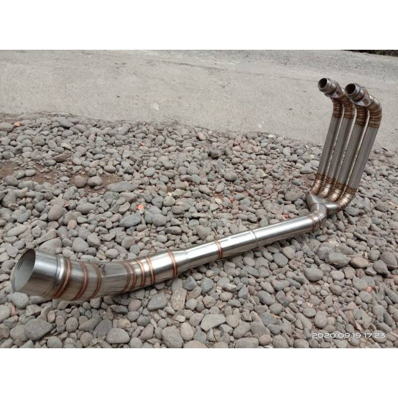 Leher header pipa knalpot 4 cilinder new ninja 250cc/fi