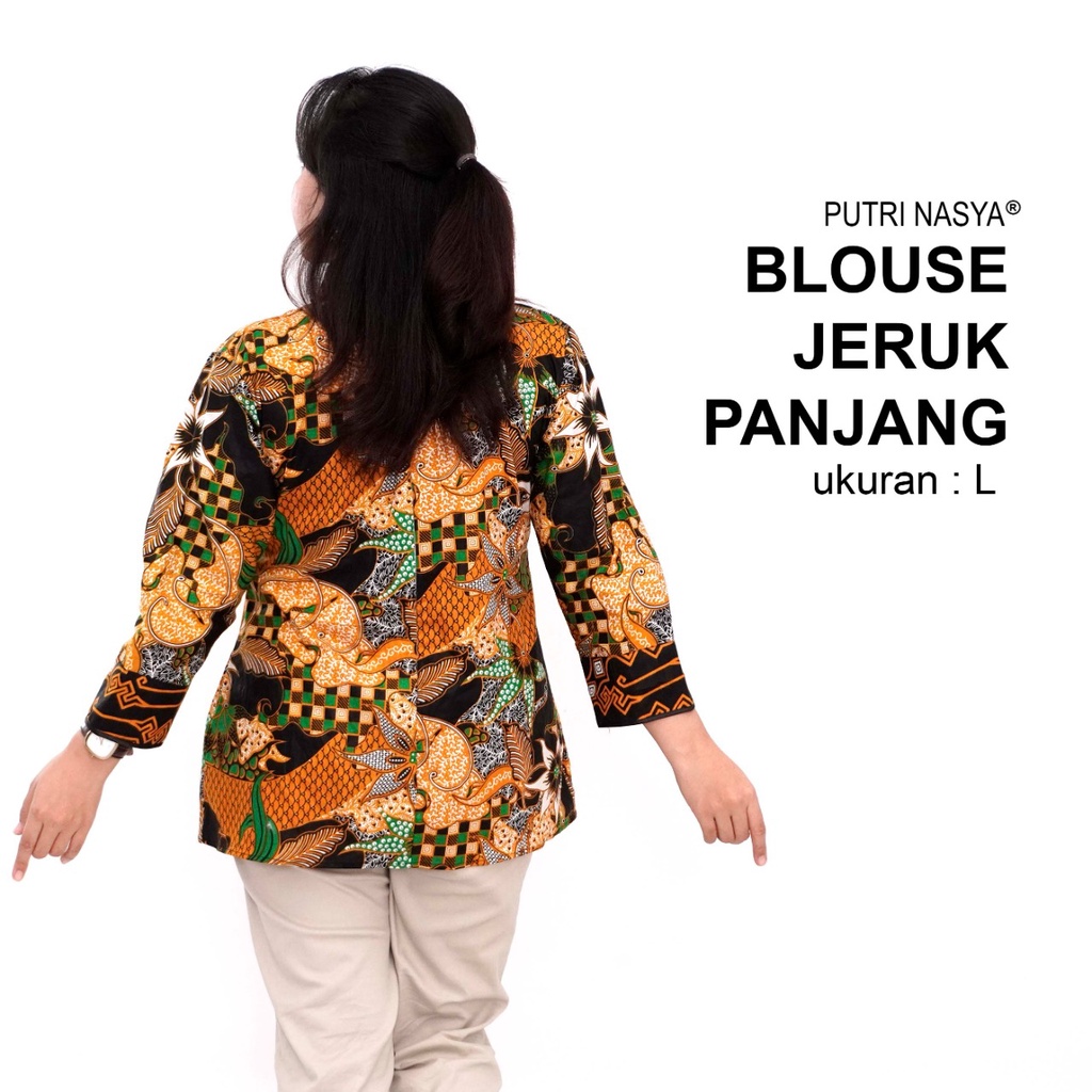 Atasan Batik Blouse Big Size Wanita Lengkap L-XL-2L-3L-4L-5L-6L-7L Model Blus Jumbo Seragam Batik / Atasan Batik Big Size Kantor / Pakaian Kekinian Wanita Jumbo LD 140