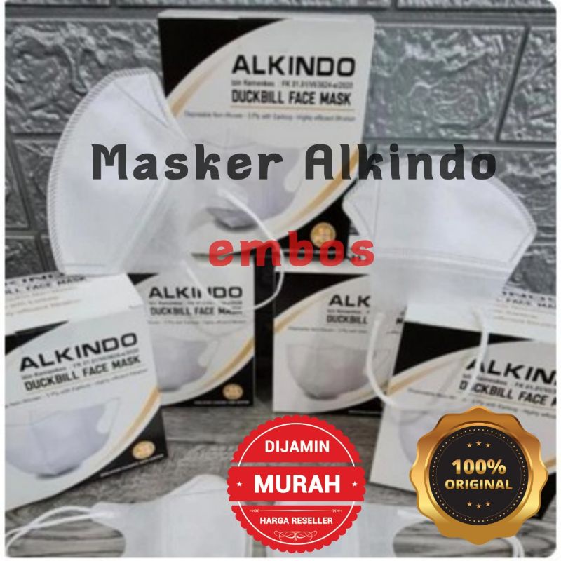 Masker Duckbill alkindo 4 ply 50pcs facemask ccare grosir masker makassar