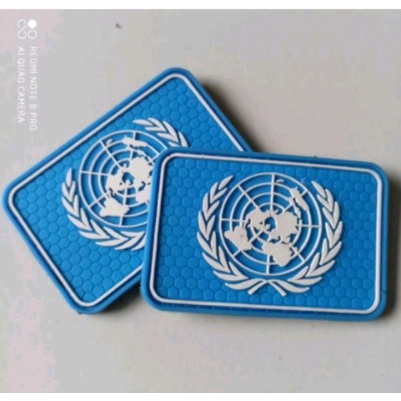 Patch rubber emblem tempelan logo UN