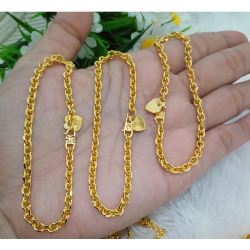 gelang medan warna emas 24k