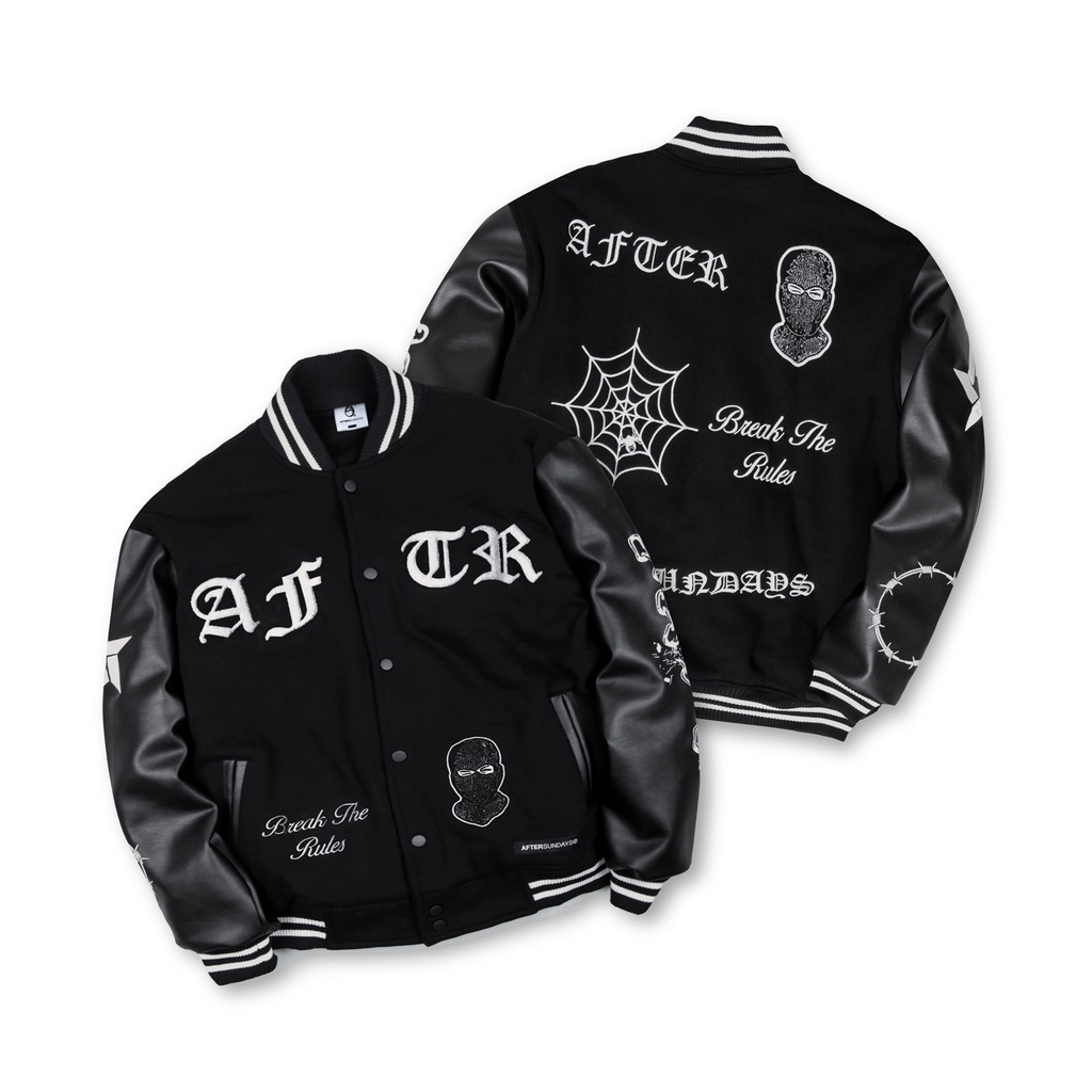 black varsity jacket