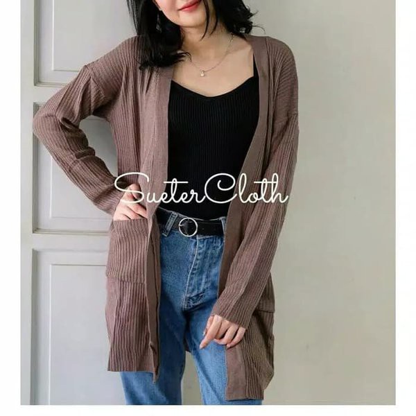 [PREMIUM TEBAL] Cardigan Long Jumbo Oversize / Cardigan Rajut Wanita / Long Cardigan/Outer Rajut / T
