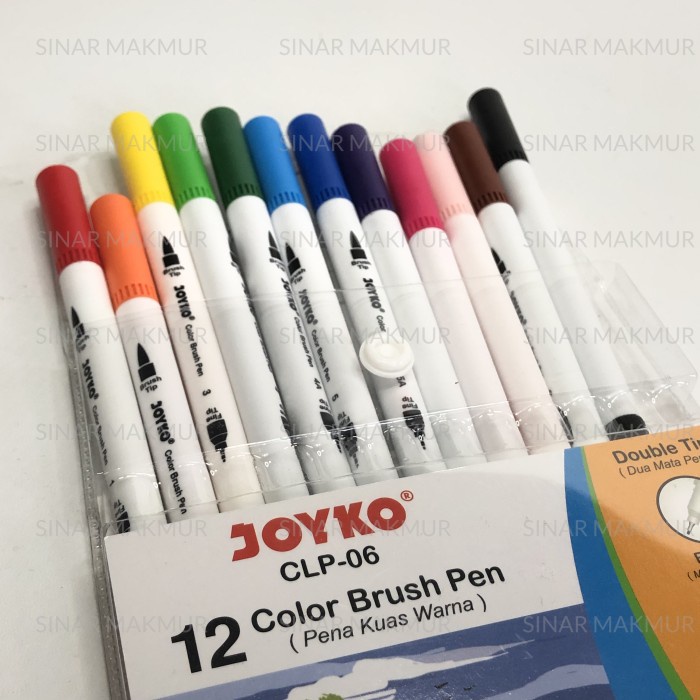

kaligrafi-perlengkapan- 12 color brush pen / pena kuas 12 warna joyko clp-06 -perlengkapan-