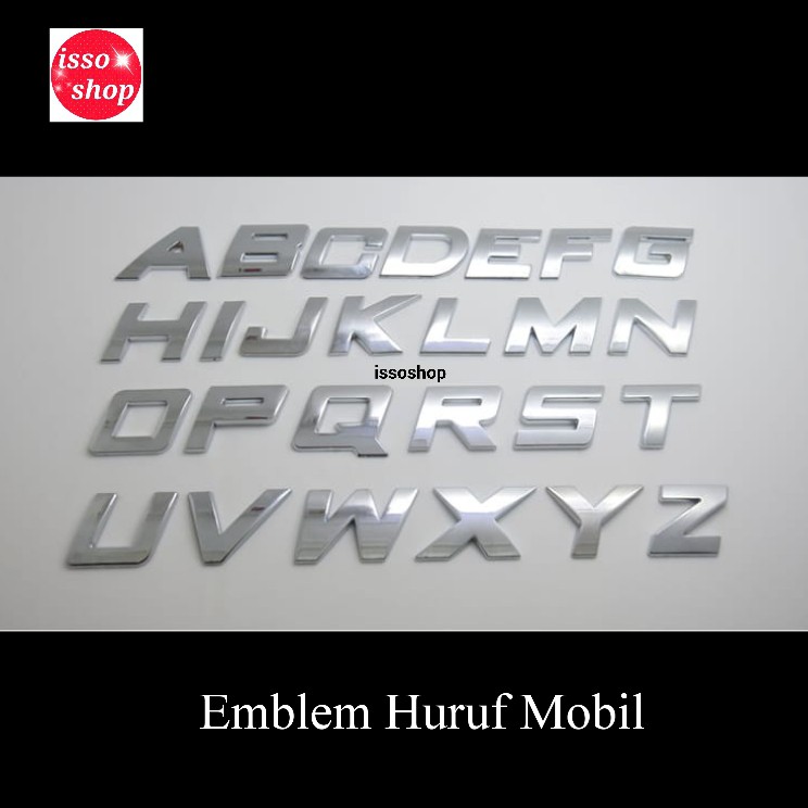 Emblem Huruf Mobil/Emblem Huruf Mobil Besi Bentuk Miring Emblem Huruf & Angka / Emblem Huruf Nama Em
