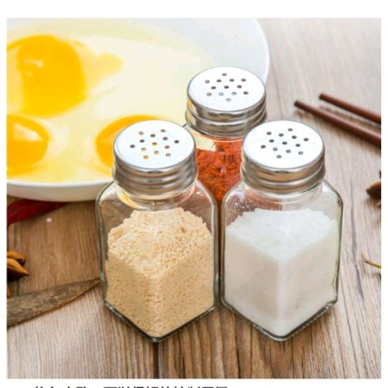 Botol Kaca Bumbu Tabur Tempat Penyimpanan Garam Merica Perlengkapan Dapur Peralatan Masak Murah