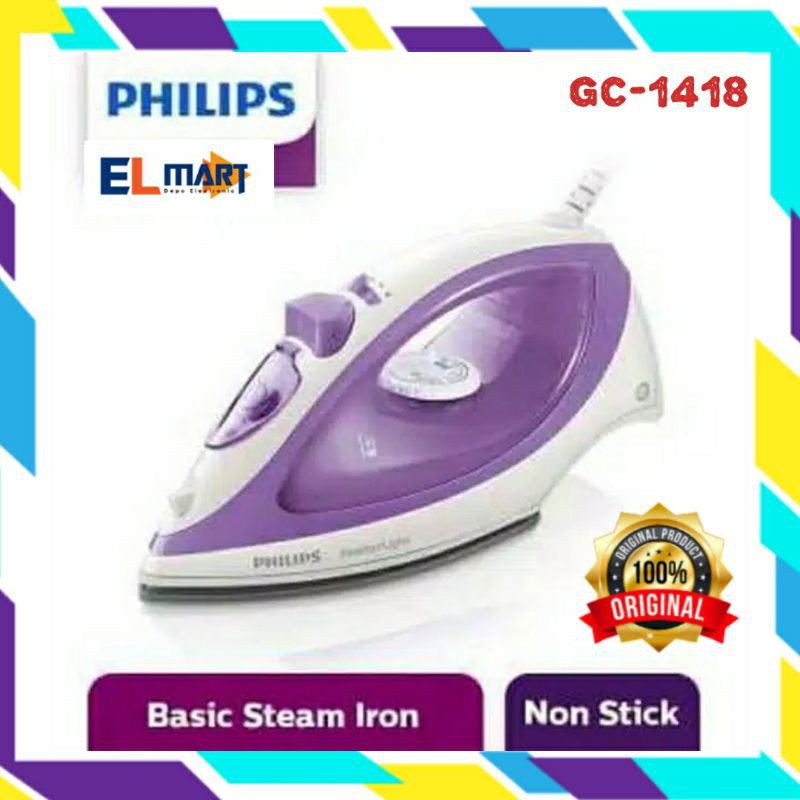 Setrika Philips GC1418 Feather Light Dry Iron Gosokan GC 1418