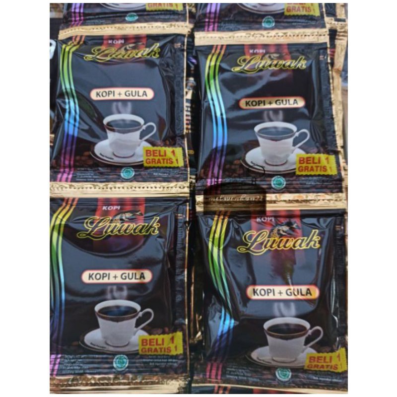 Kopi LUWAK HITAM + gula 20 x 25gr