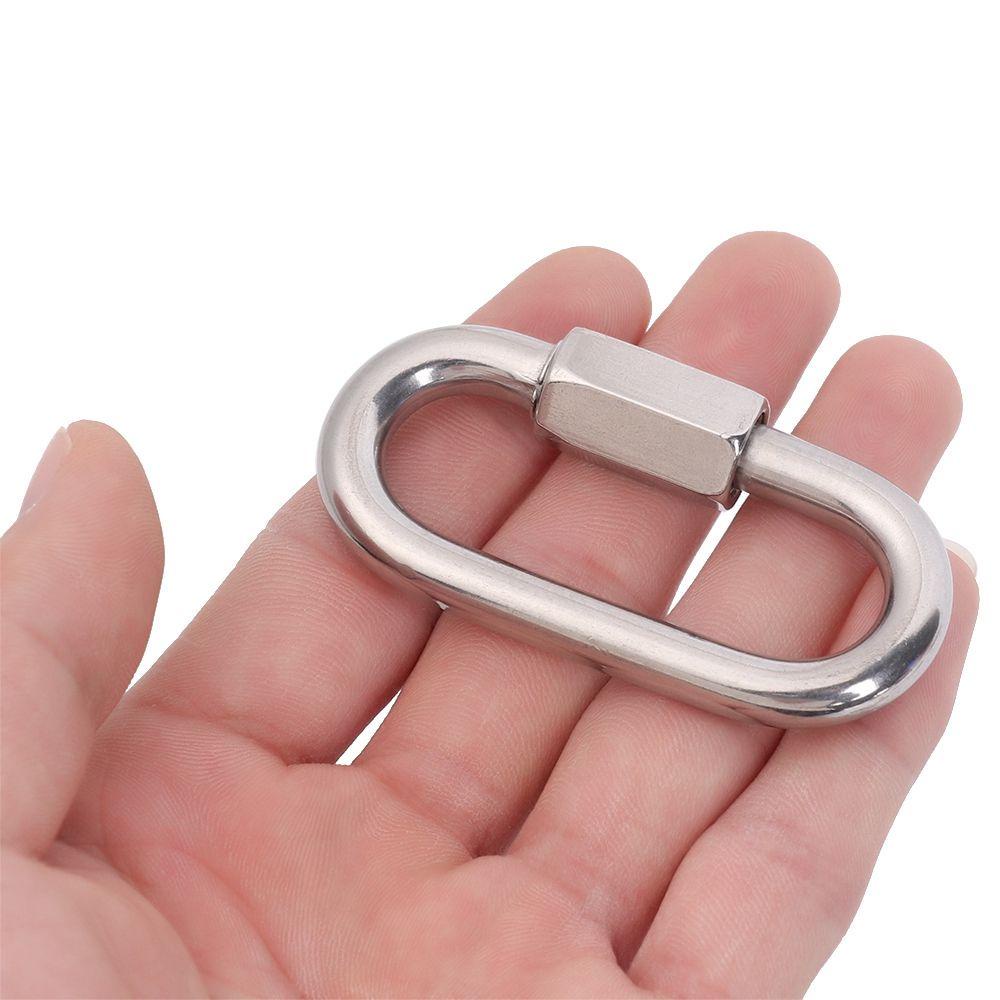 Wonder Climbing Gear Carabiner Stainless Steel Screw Lock Quick Links Rantai Connecting Ring