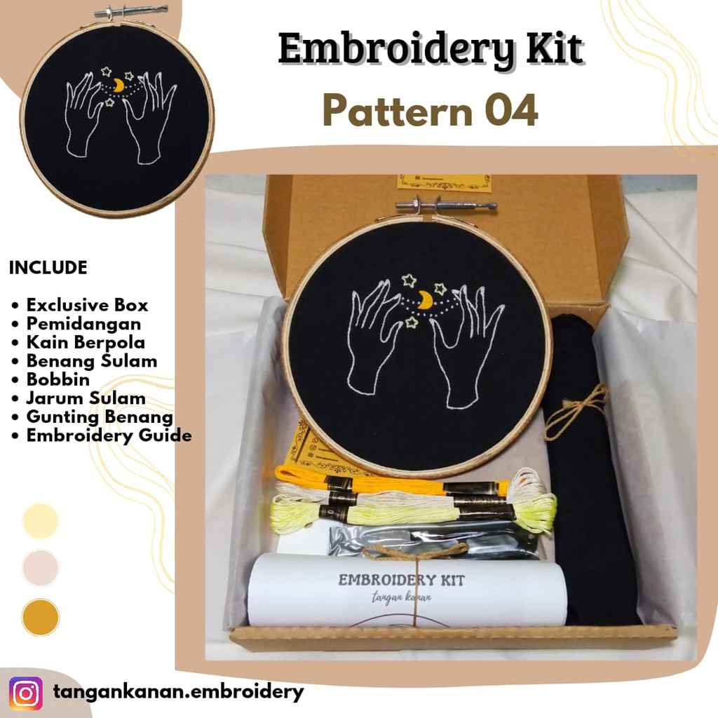 Embroidery Kit - Paket Sulam Tangan - Paket Kerajinan Tangan Terlengkap Termurah {Black Galaxy}