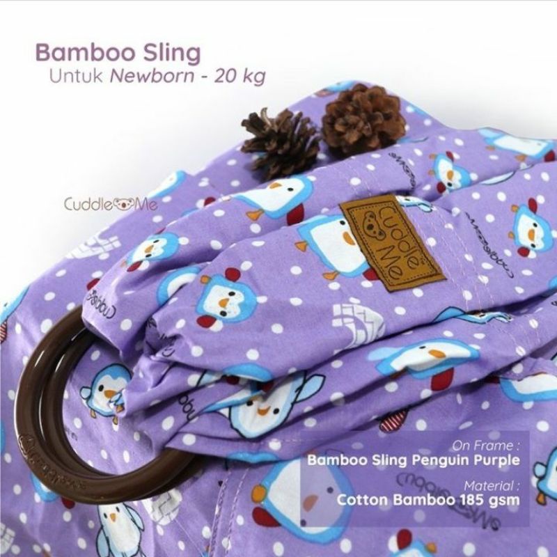 Ringsling Bamboo CuddleMe Gendongan Bayi Samping Airsling Cuddle Me 0-5 tahun empuk ring tanpa celah Jarik Gendong