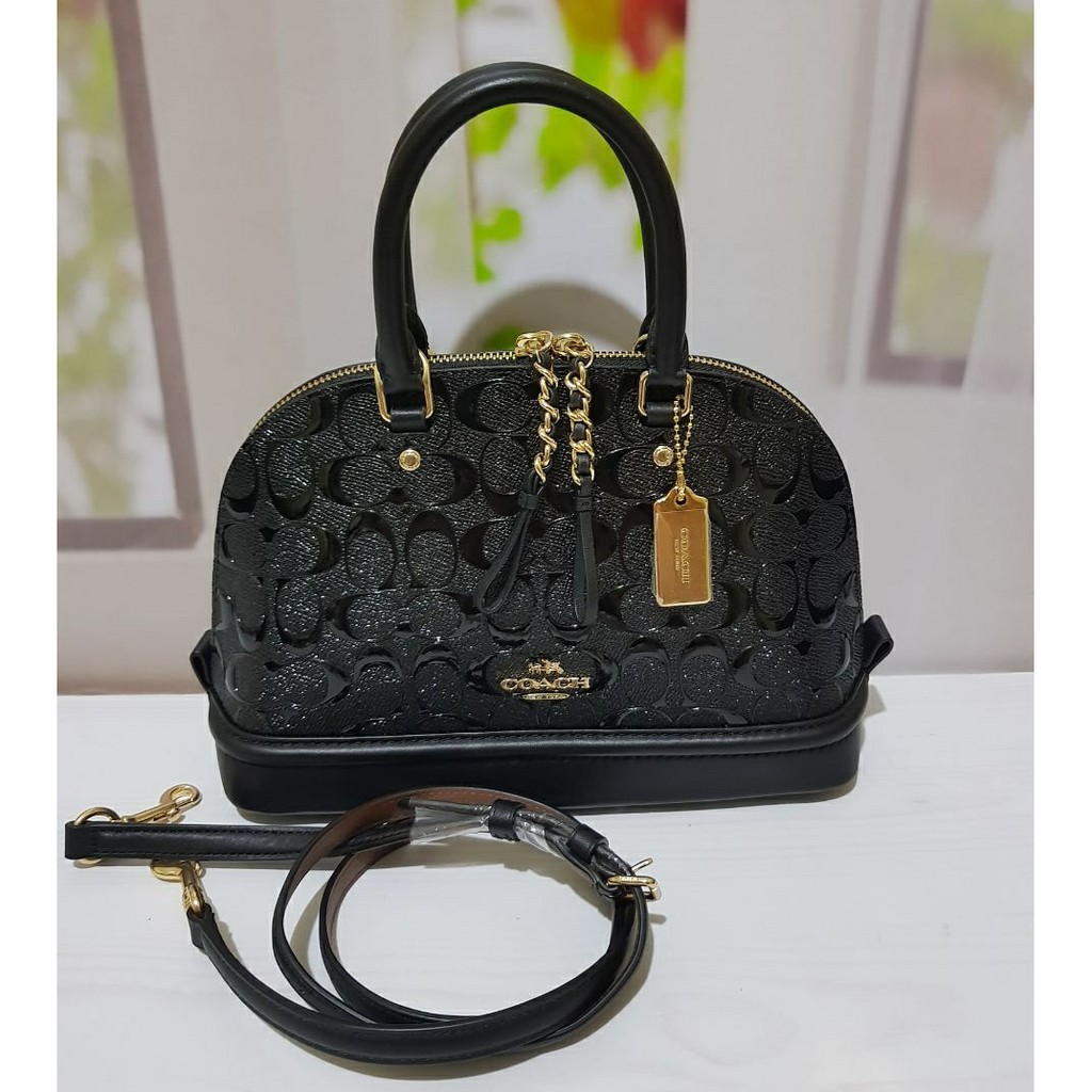 Coach Mini Sierra Emboss Black . Tas Coach Original